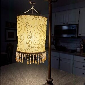 Elegant Cream Beaded Table Lamp